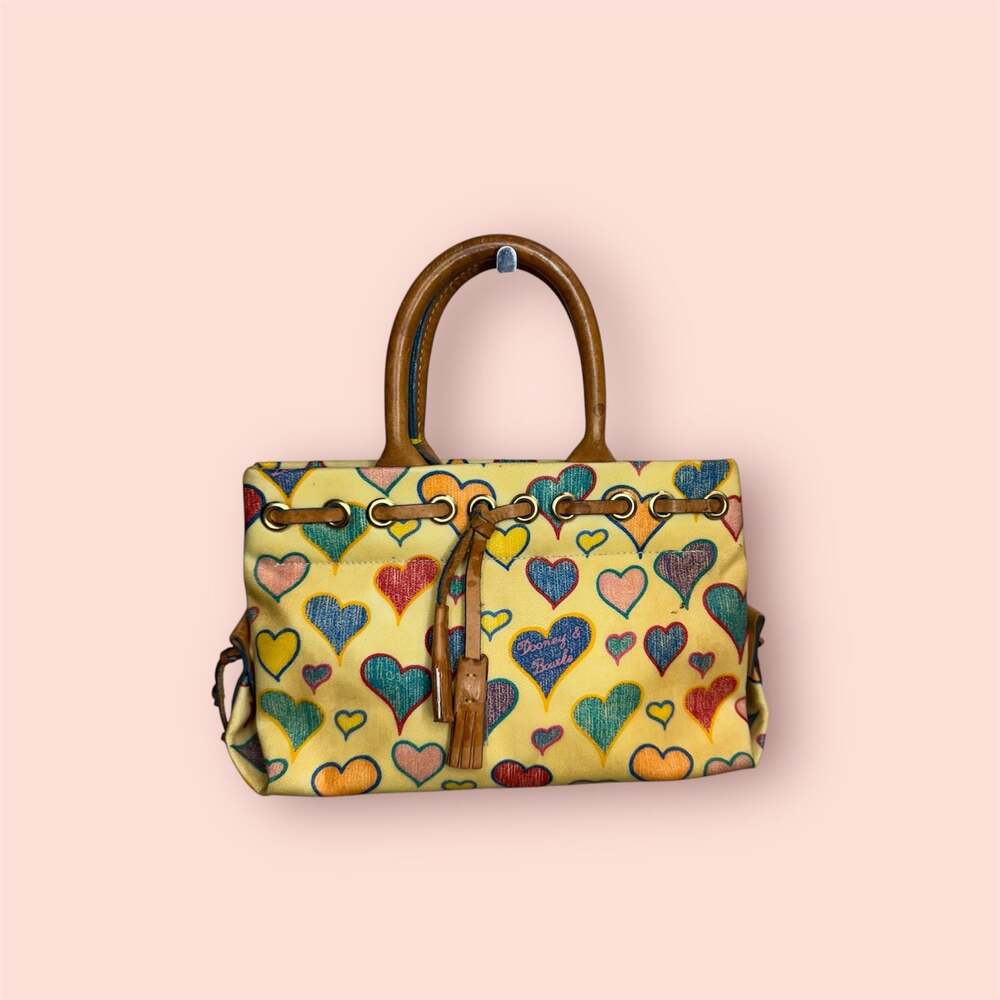 Dooney & Bourke Mini Tassel Tote Rainbow Heart Print Handbag